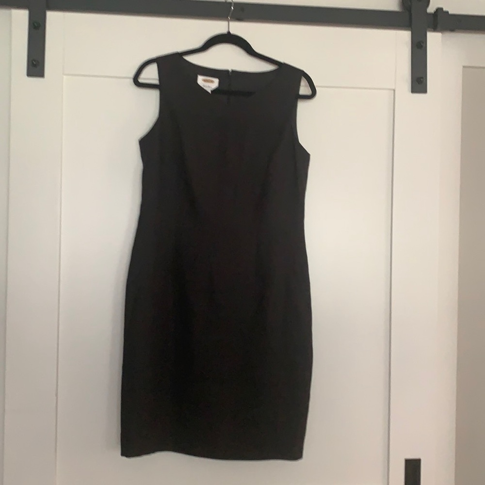 100% Irish linen, black sheath dress